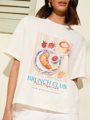 Friends Like These White/Pink Crew Neck Slogan Easy T-Shirt - Image 2 of 4