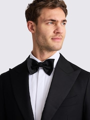MOSS Black Italian Tailored Fit Black Twill Tuxedo Jacket - Image 4 of 5