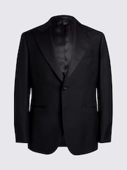 MOSS Black Italian Tailored Fit Black Twill Tuxedo Jacket - Image 5 of 5