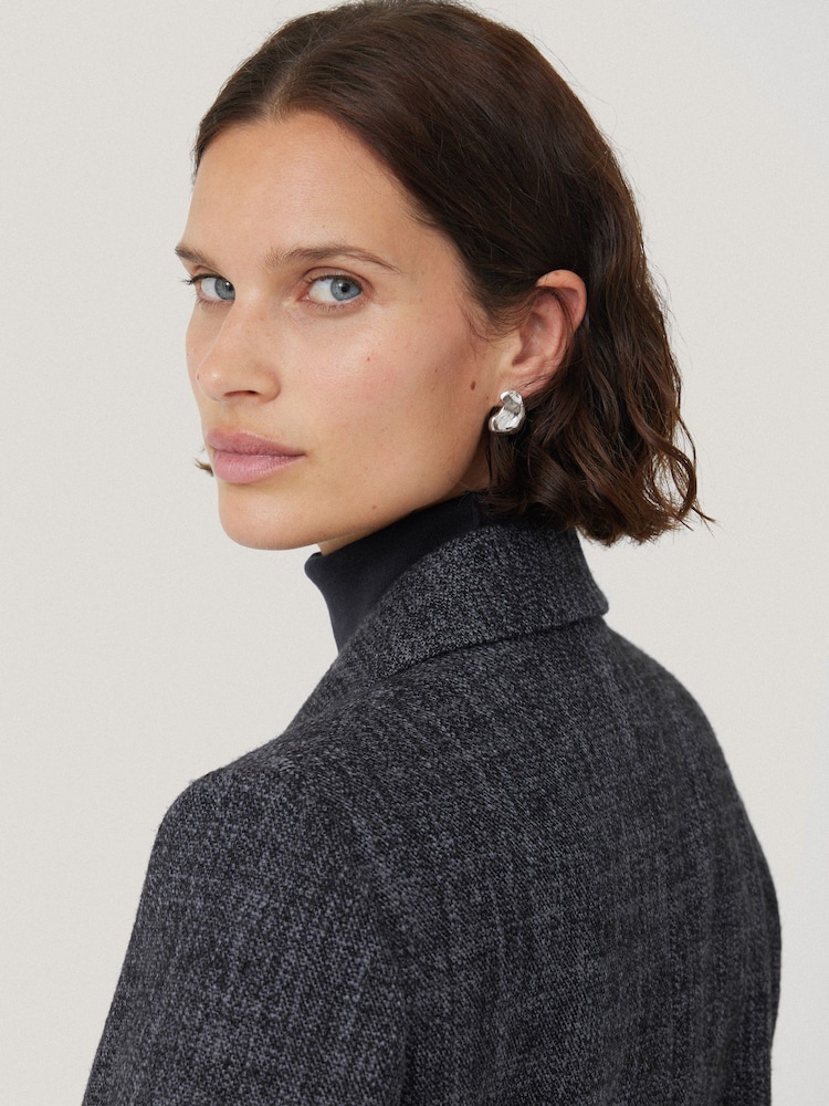 Jigsaw Blue Kelvin Boucle Cropped Jacket - Image 2 of 6