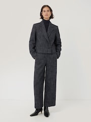 Jigsaw Blue Kelvin Boucle Cropped Jacket - Image 3 of 6
