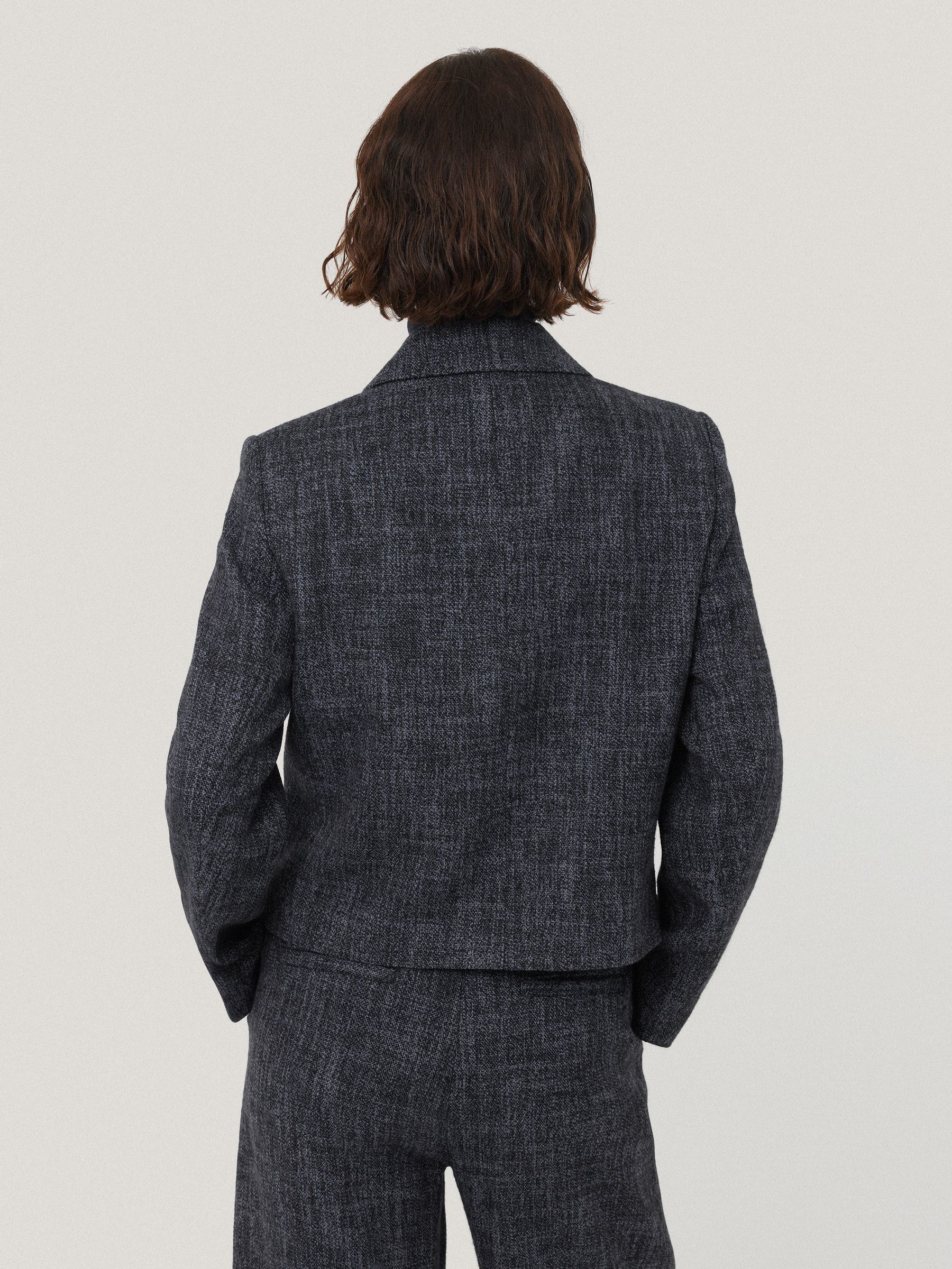 Buy Jigsaw Blue Kelvin Boucle Cropped Jacket from Next USA