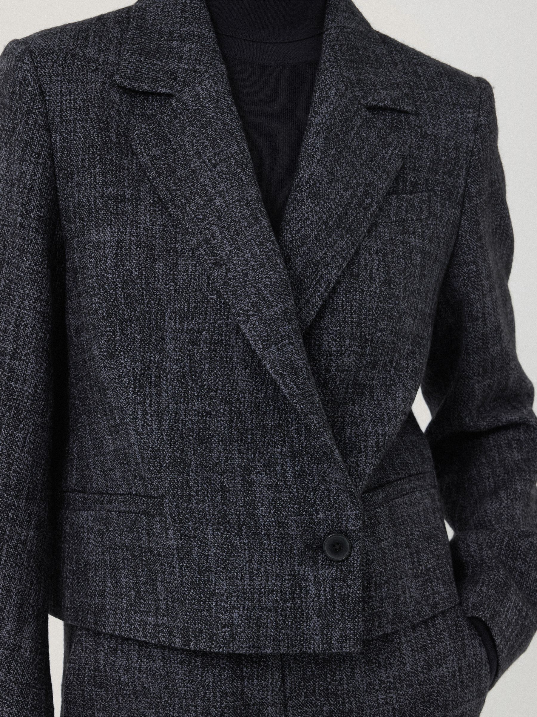 Buy Jigsaw Blue Kelvin Boucle Cropped Jacket from Next USA