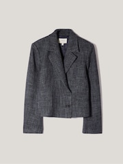 Jigsaw Blue Kelvin Boucle Cropped Jacket - Image 6 of 6