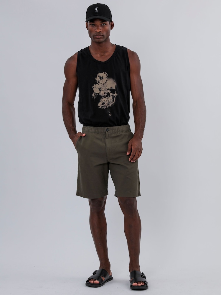 Religion Green Elasticated Chino Shorts - Image 2 of 5
