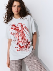 White Official License Olivia Rodrigo Oversized Graphic Short Sleeve T-Shirt - Image 1 of 5