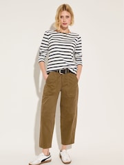 Baukjen Amelia Barrel Leg Cargo Brown Trousers - Image 3 of 4