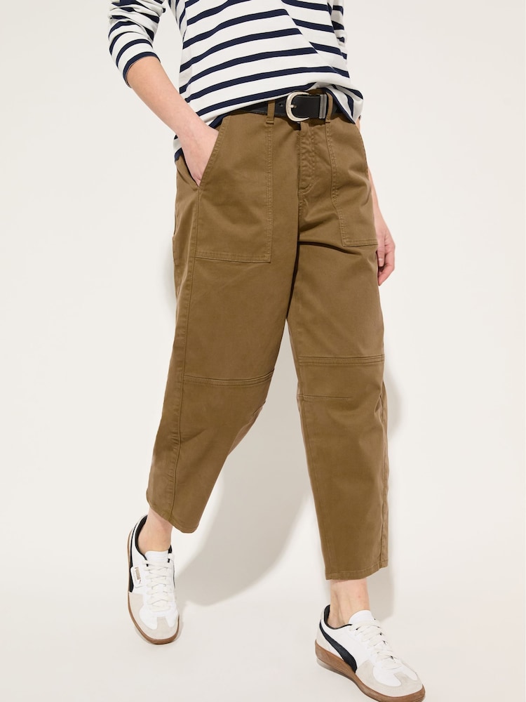 Baukjen Amelia Barrel Leg Cargo Brown Trousers - Image 4 of 4