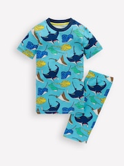 Boden Blue Snug Short John 100% Cotton Pyjamas - Image 1 of 3