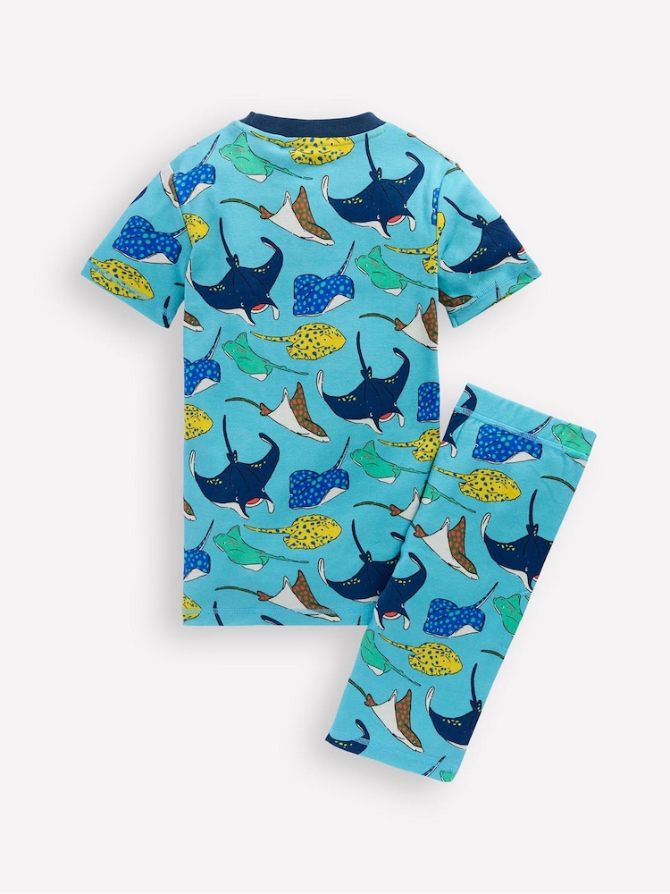 Boden Blue Snug Short John 100% Cotton Pyjamas - Image 2 of 3
