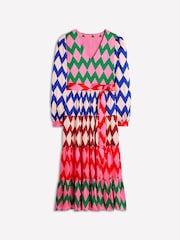 Boden Red V-Neck Tiered Dress - Image 6 of 6