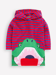Boden Red Appliqué Towelling Throw-On Robe - Image 1 of 3