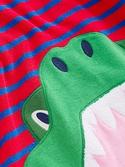 Boden Red Appliqué Towelling Throw-On Robe - Image 3 of 3