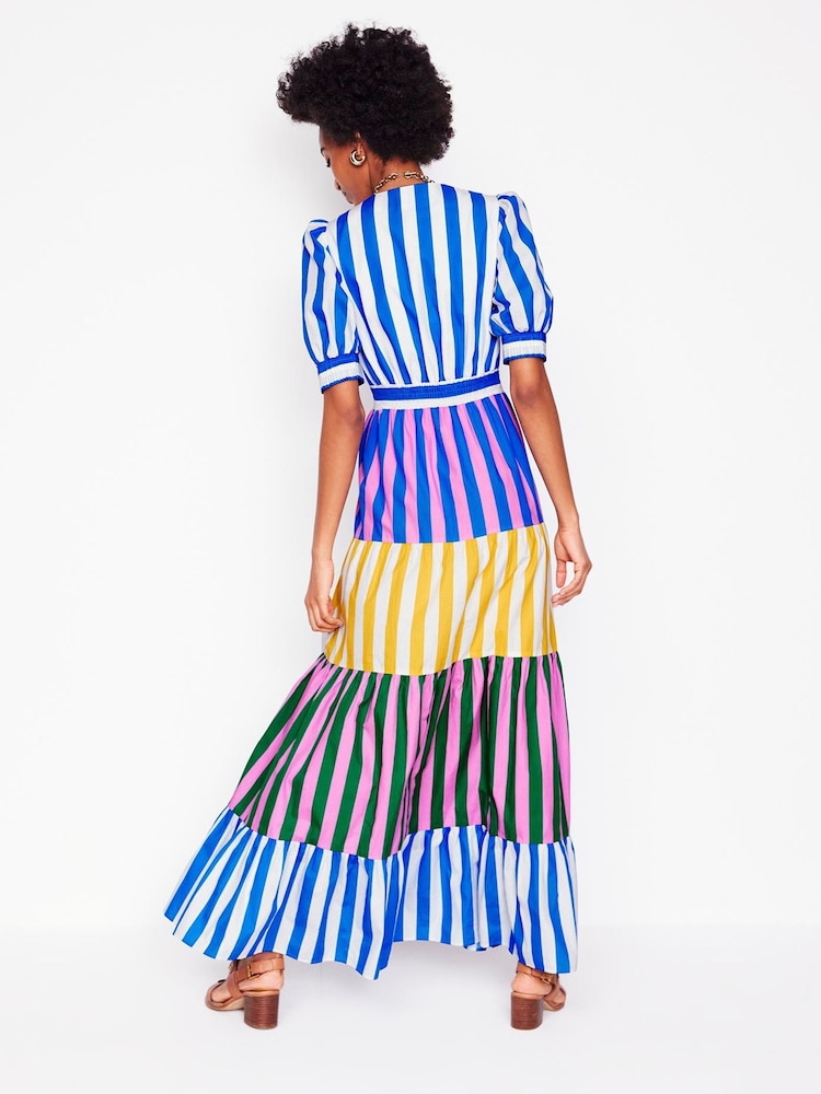 Boden Blue Bella Puff Sleeve 100% Cotton Maxi Dress - Image 2 of 6 Boden Blue Bella Puff Sleeve 100% Cotton Maxi Dress - Image 2 of 6