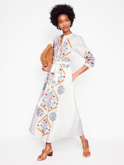 Boden White Ruby Linen Blend Shirt Dress - Image 5 of 7