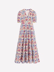 Boden Pink Bella Puff Sleeve 100% Cotton Maxi Dress - Image 7 of 7