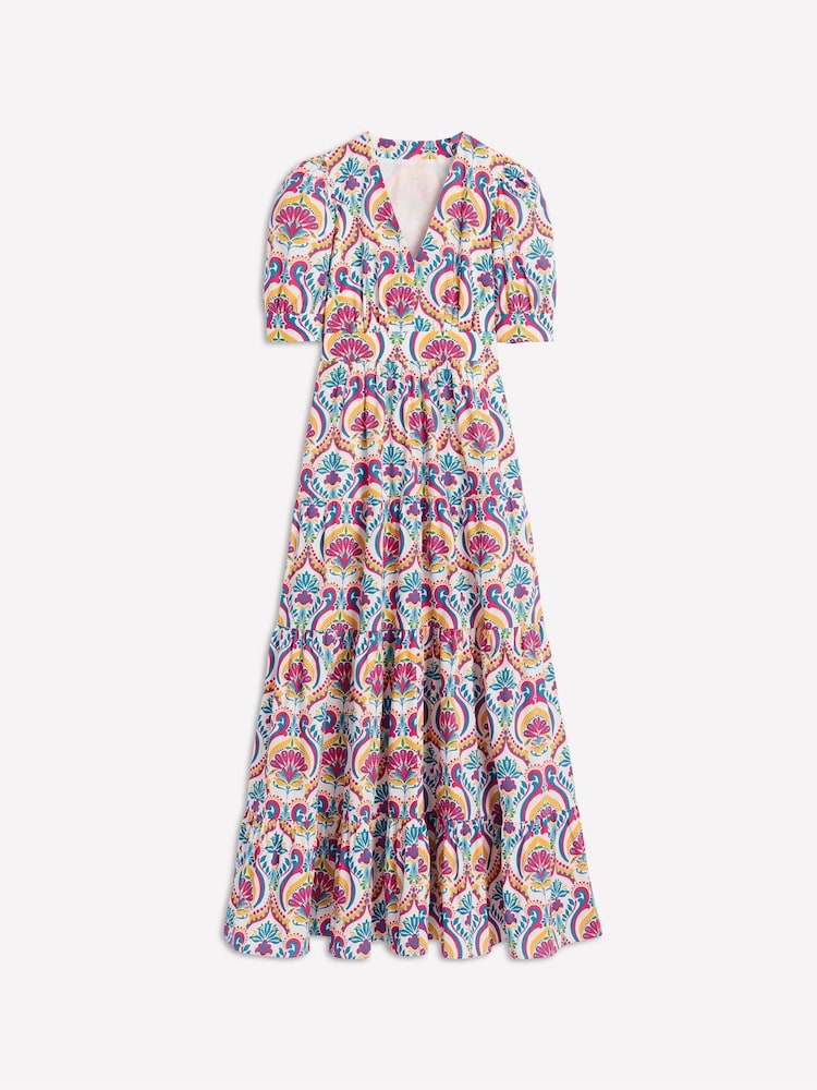 Boden Pink Bella Puff Sleeve 100% Cotton Maxi Dress - Image 7 of 7