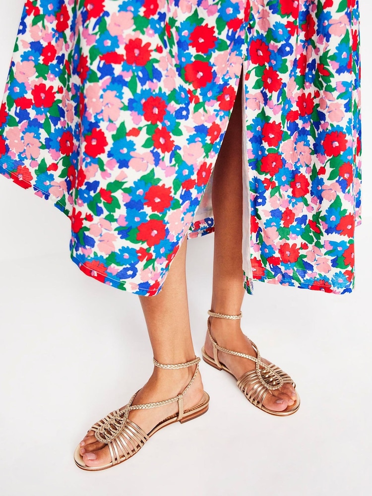 Boden Gold Multi Strap Flat Sandals - Image 1 of 5