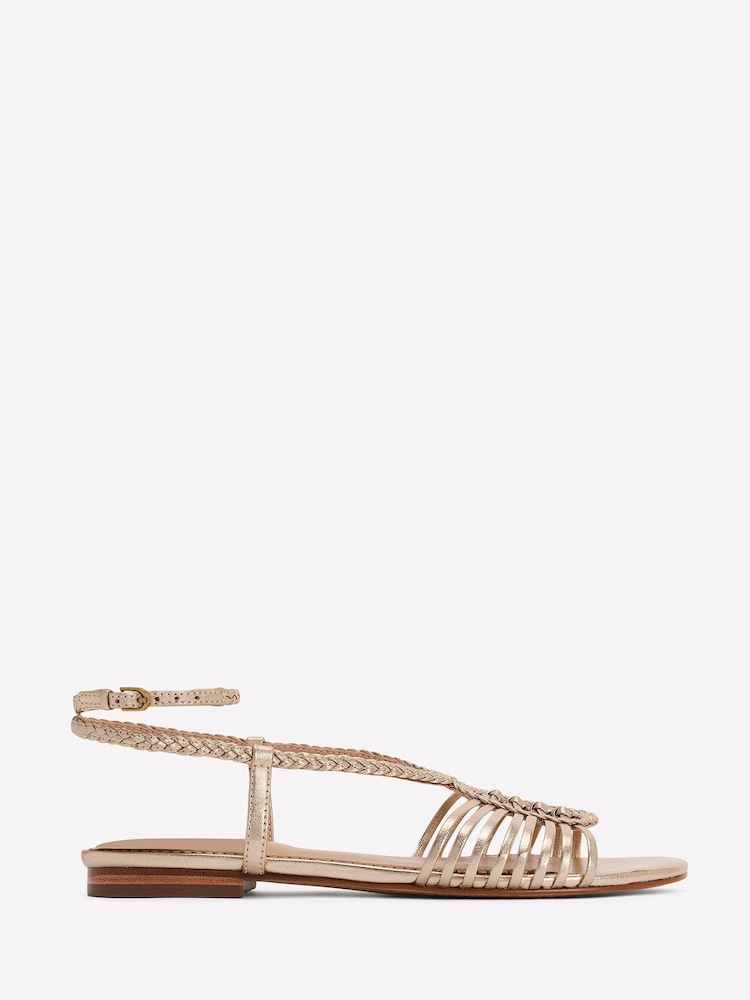 Boden Gold Multi Strap Flat Sandals - Image 2 of 5