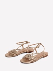 Boden Gold Multi Strap Flat Sandals - Image 3 of 5
