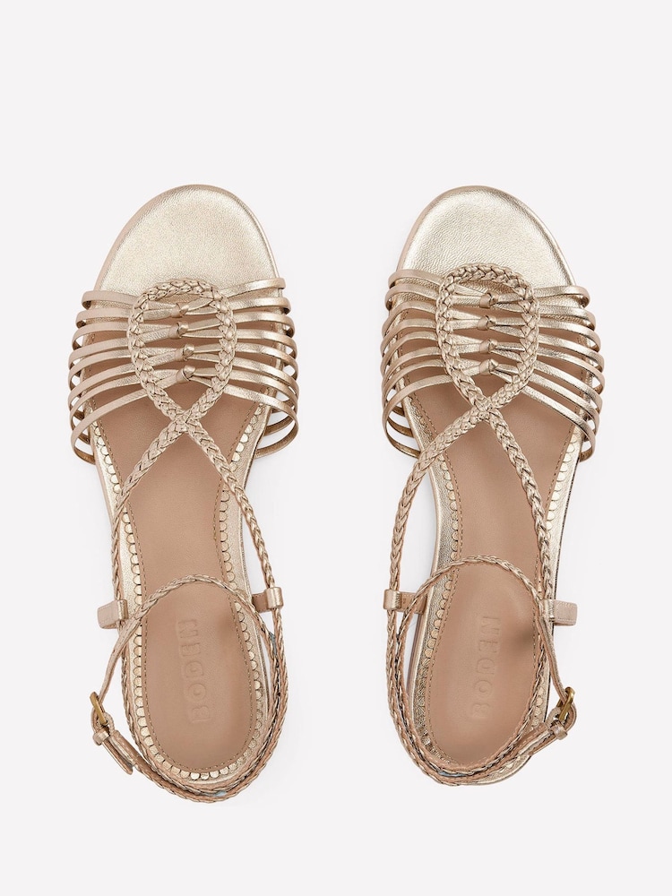 Boden Gold Multi Strap Flat Sandals - Image 4 of 5