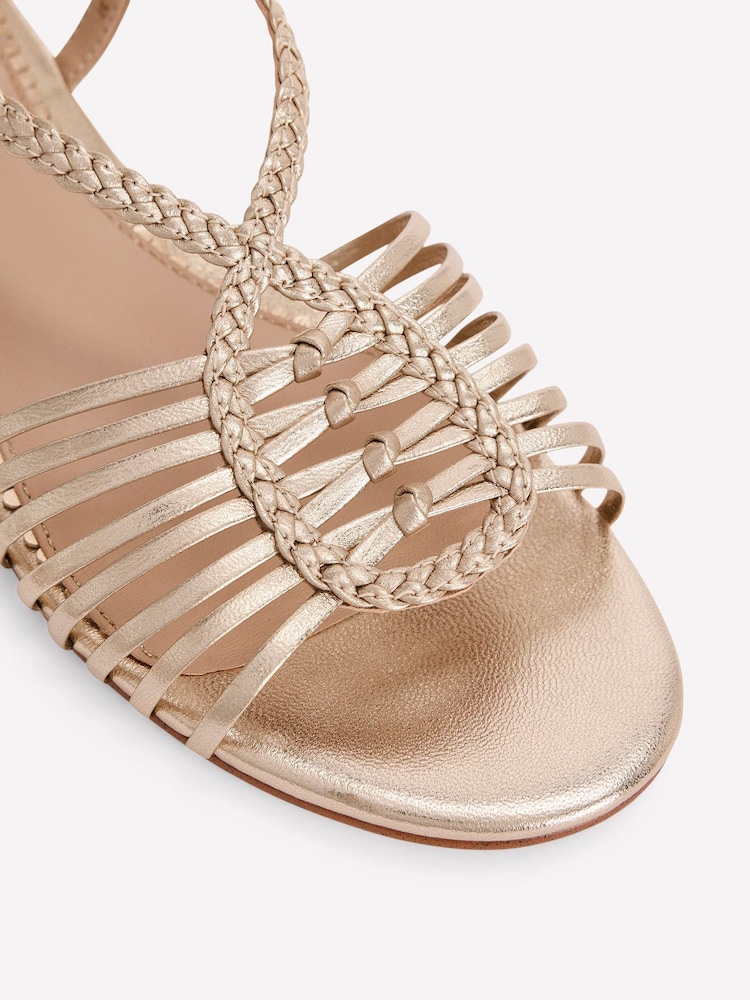 Boden Gold Multi Strap Flat Sandals - Image 5 of 5