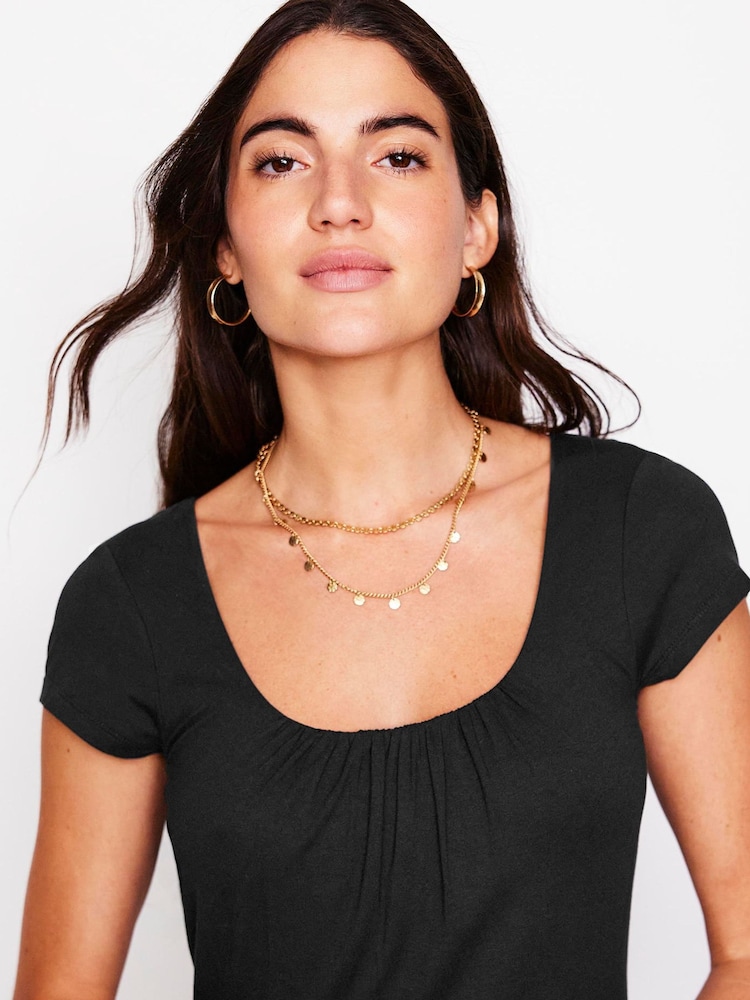 Boden Black Samantha Scoop Jersey Dress - Image 2 of 4