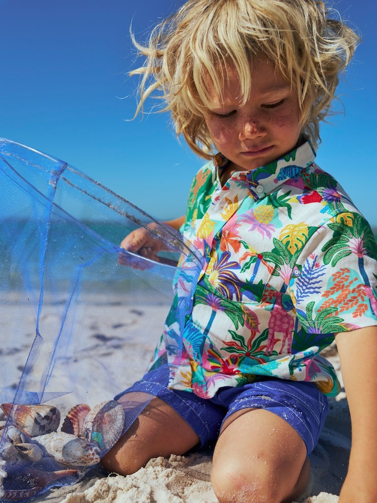 Boden Multi Jungle Cotton Linen Shirt - Image 1 of 4
