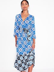 Boden Blue Tie Wrap Tier Maxi Dress - Image 1 of 5