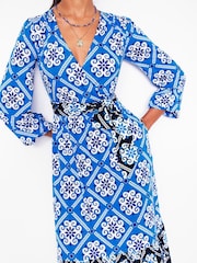 Boden Blue Tie Wrap Tier Maxi Dress - Image 2 of 5