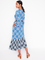Boden Blue Tie Wrap Tier Maxi Dress - Image 3 of 5