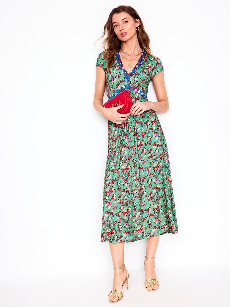 Boden Grey Bias Cut Jersey Midi Dress - Image 2 of 5