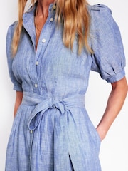 Boden Blue Alexa 100% Linen Maxi Shirt Dress - Image 4 of 5