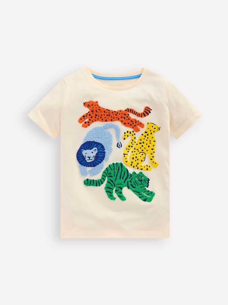 Boden Cream Bouclé 100% Cotton T-Shirt - Image 2 of 4