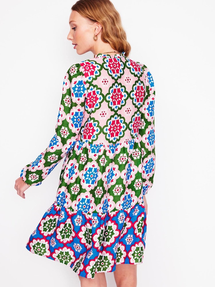 Buy Boden Blue Esme 100% Linen Short Dress from Next Italy