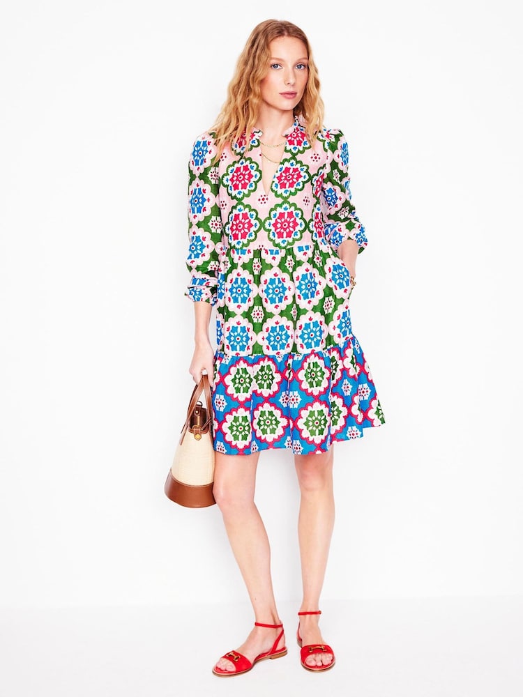 Boden Blue Esme 100% Linen Short Dress - Image 5 of 5