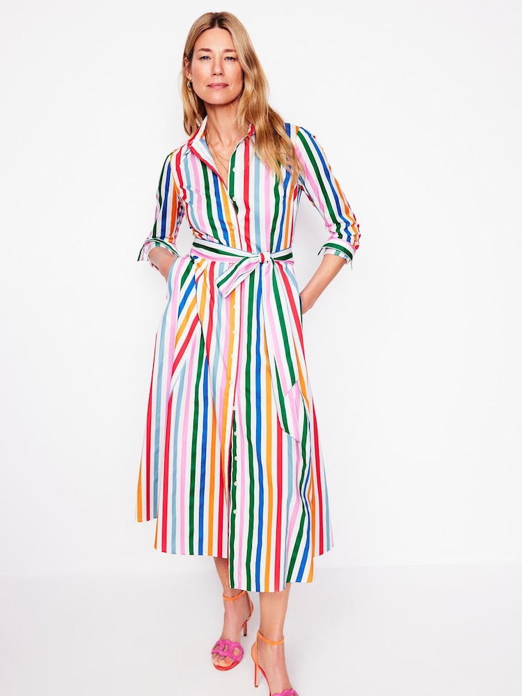 Boden Pink Amy 100% Cotton Midi Shirt Dress - Image 2 of 6 Boden Pink Amy 100% Cotton Midi Shirt Dress - Image 2 of 6