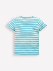 Boden Blue Appliqué 100% Cotton T-Shirt - Image 2 of 3