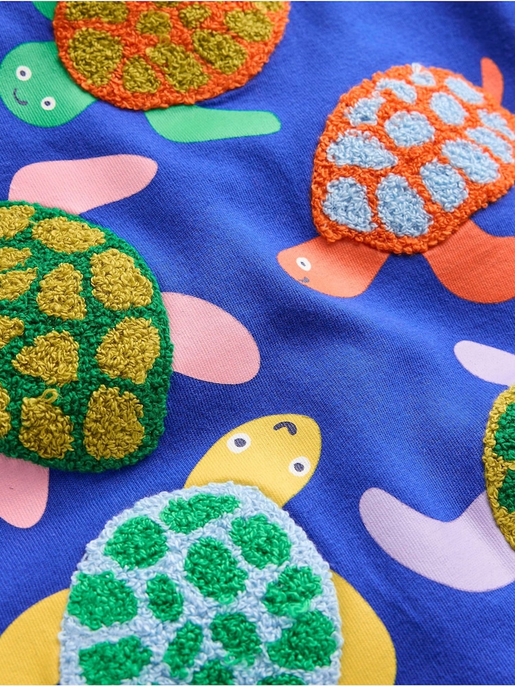 Boden Blue Turtle Bouclé 100% Cotton T-Shirt - Image 4 of 4