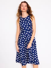 Boden Blue Carla 100% Linen Midi Dress - Image 1 of 5