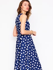 Boden Blue Carla 100% Linen Midi Dress - Image 3 of 5