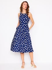 Boden Blue Carla 100% Linen Midi Dress - Image 4 of 5