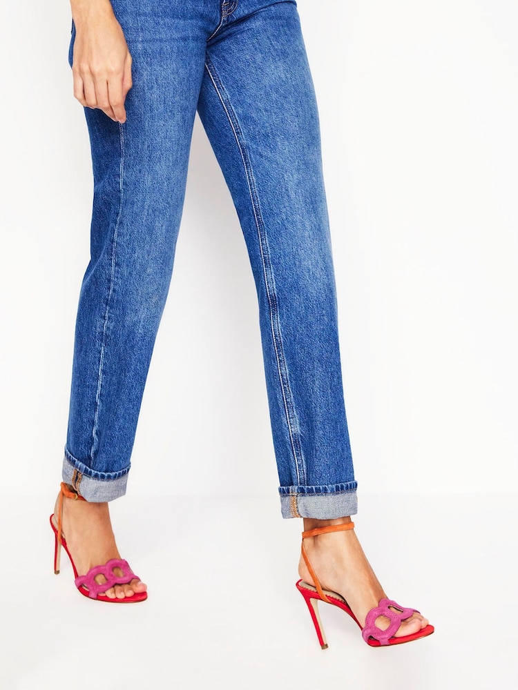 Boden Pink Circle Detail Heeled Sandals - Image 1 of 6