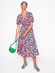 Boden Blue Lillian 100% Cotton Midi Dress - Image 2 of 6