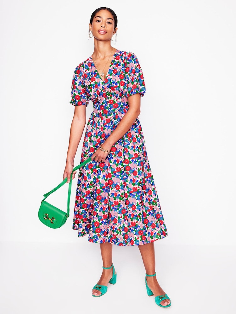 Boden Blue Lillian 100% Cotton Midi Dress - Image 2 of 6