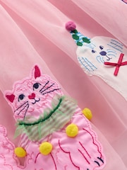 Boden Pink Ami Appliqué Tulle 100% Cotton Dress - Image 4 of 4