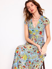 Boden Yellow Bias Cut Jersey Midi Dress - Image 3 of 5