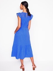 Boden Blue Juliet Broderie 100% Cotton Midi Dress - Image 3 of 5