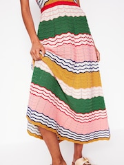 Boden Blue V-Neck Maxi Knitted 100% Cotton Dress - Image 2 of 6