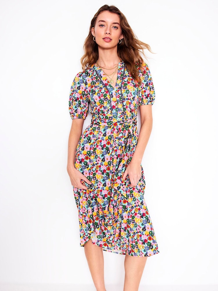 Boden Multi Sofia Trim Jersey Midi Dress - Image 2 of 6